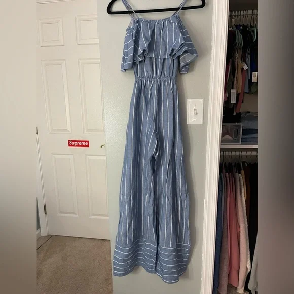 Vintage Havana blue and white striped jumpsuit - Picture 2 of 6